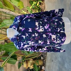 Adidas Originals Bellista Purple Printed Polar Fleece Zip Up Jacket medium